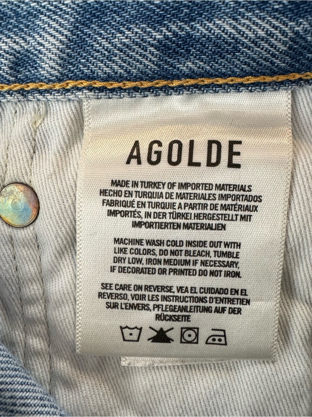 Agolde Parker Distressed Denim Shorts 23 Button Fly Light Wash Cutoff Festival - Picture 14 of 16